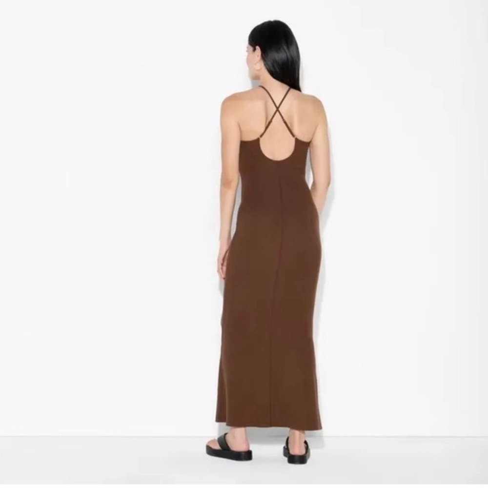 ❤️2/$20 NWT wild fable Maxi Sheath Dress- Dark Brown Size L - Picture 2 of 10